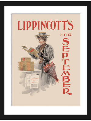 1894 Lippincott's magazine cover with woman reading.