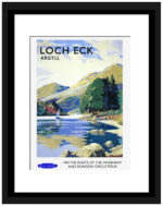 1940s Loch Eck travel poster by Frank Sherwin.