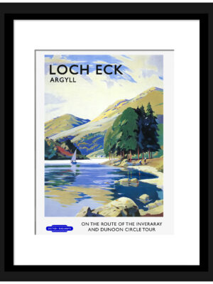 1940s Loch Eck travel poster by Frank Sherwin.