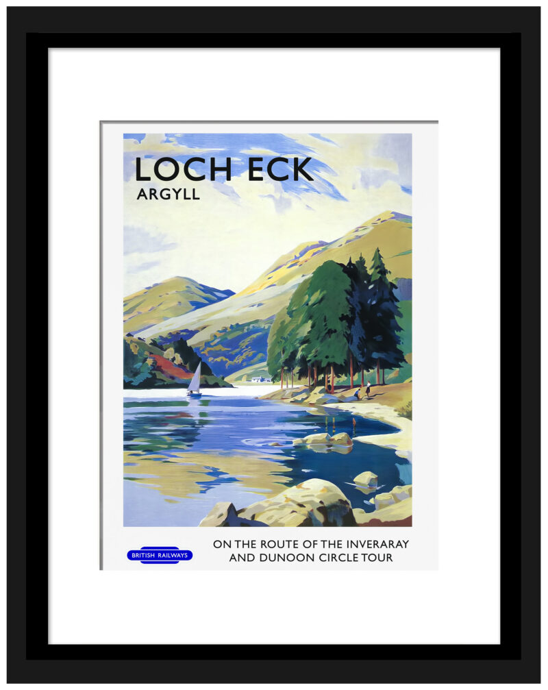 1940s Loch Eck travel poster by Frank Sherwin.