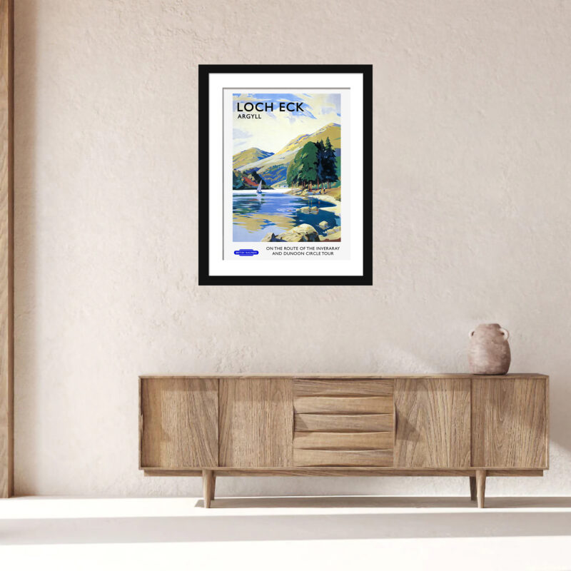 1940s Loch Eck travel poster by Frank Sherwin.
