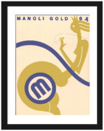 1929 Manoli cigarette ad reproduction with art deco style.