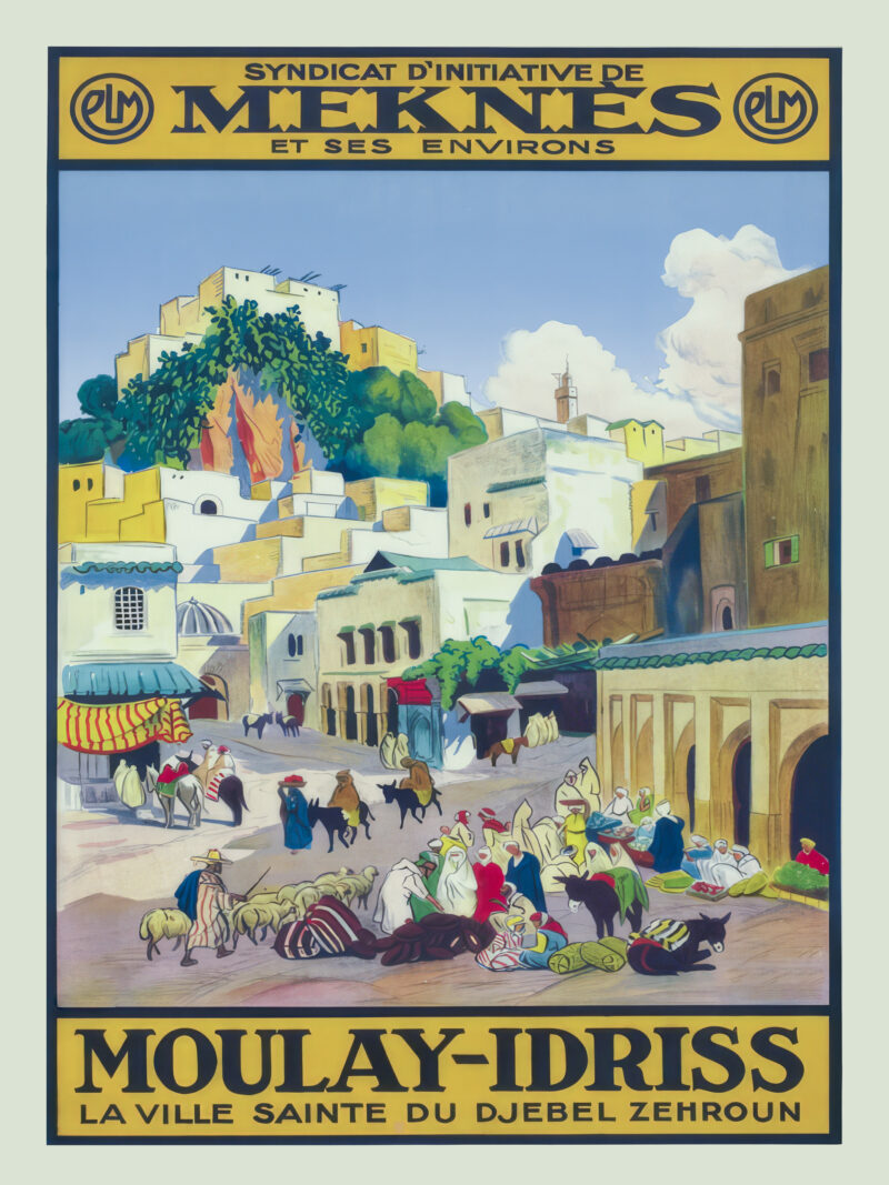1932 Moulay Idriss travel poster by Matteo Brondy.