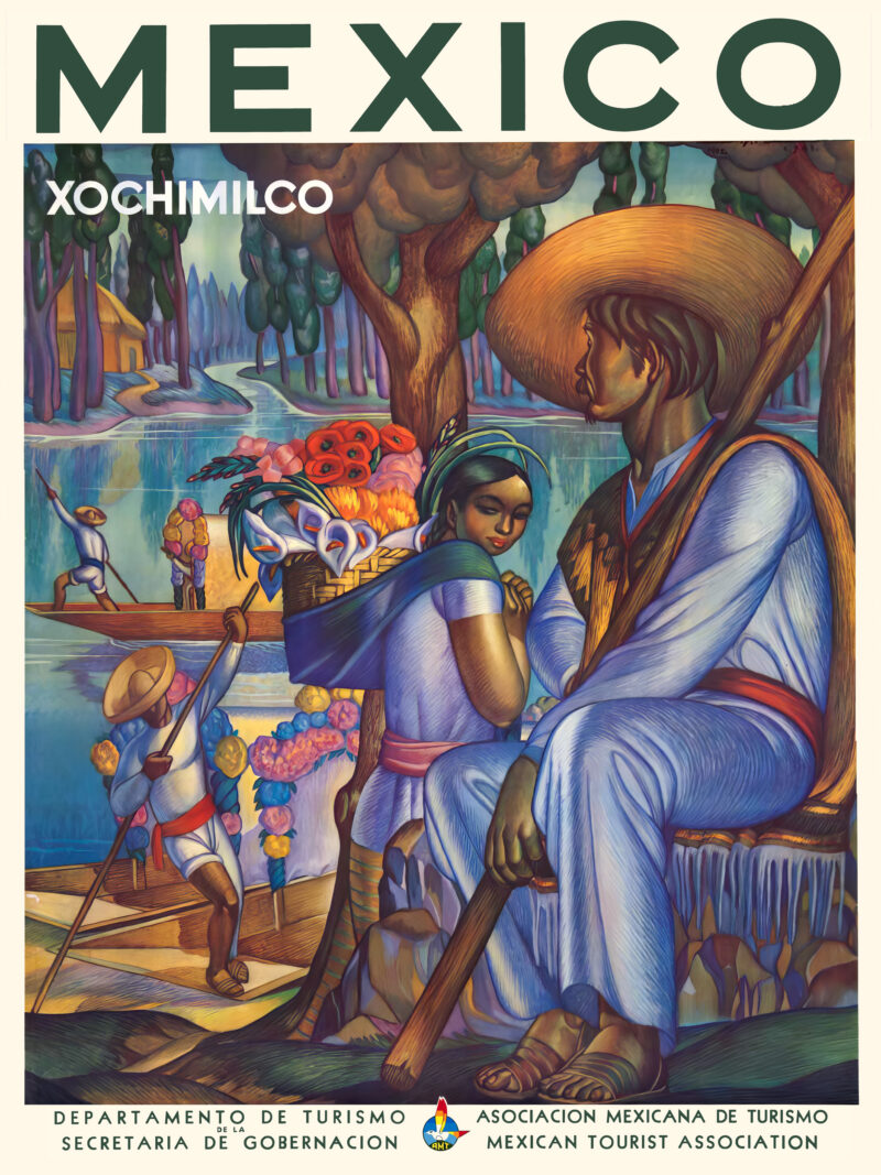Vintage Xochimilco Travel Poster