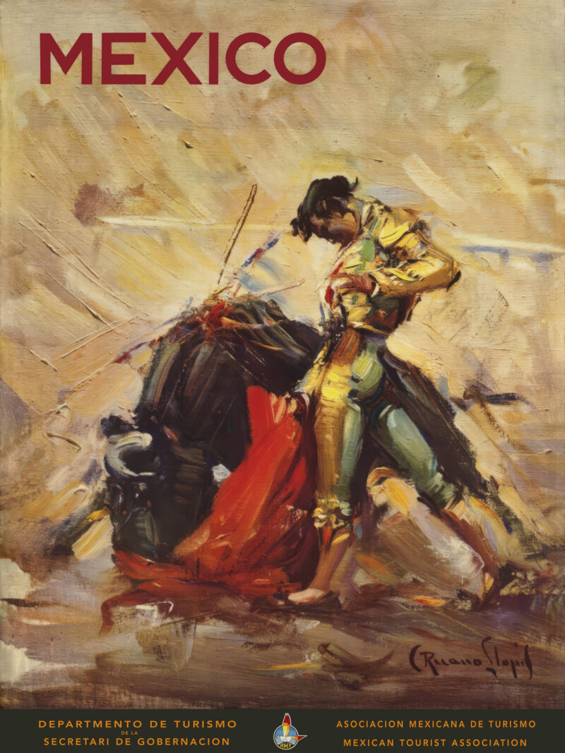 Reproduction of a 1944 Mexican Matador poster by artist Carlos Ruano Llopis.