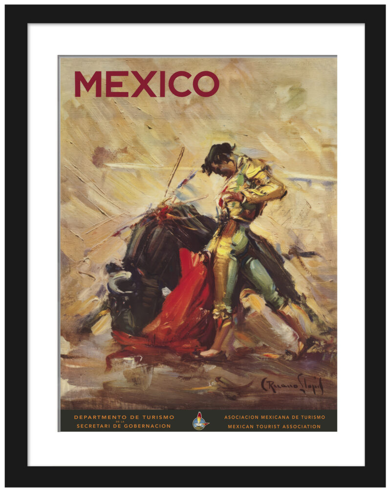 Reproduction of a 1944 Mexican Matador poster by artist Carlos Ruano Llopis.
