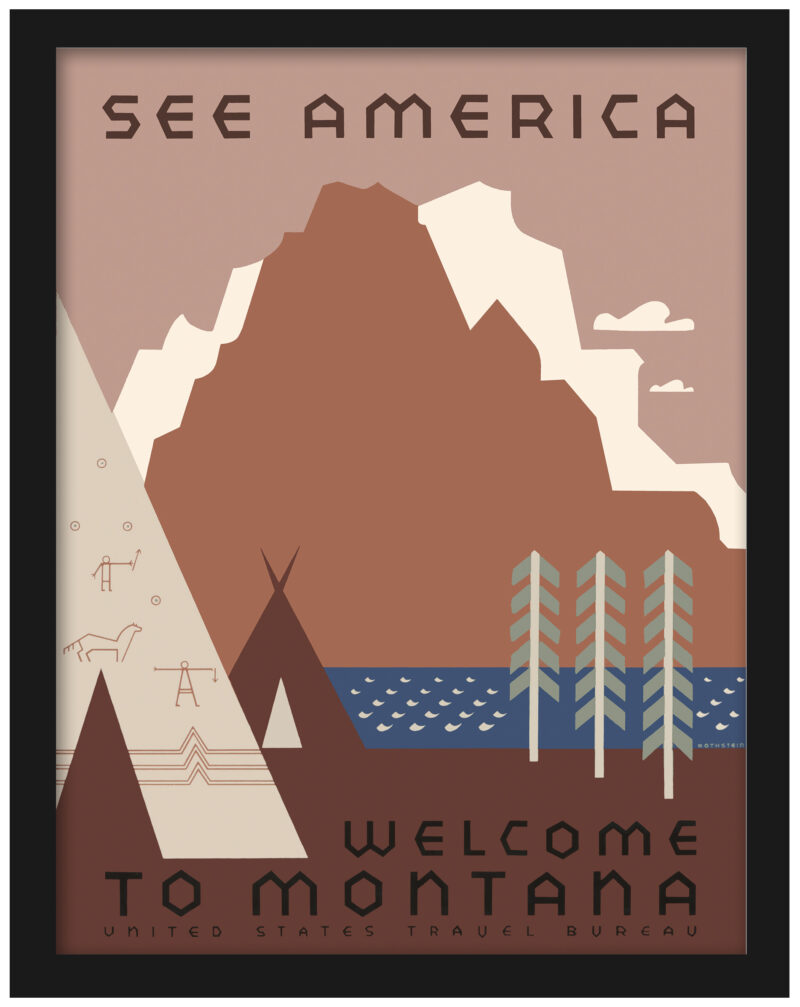 Vintage 1936 Montana travel poster