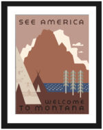 Vintage 1936 Montana travel poster