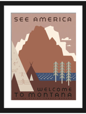 Vintage 1936 Montana travel poster