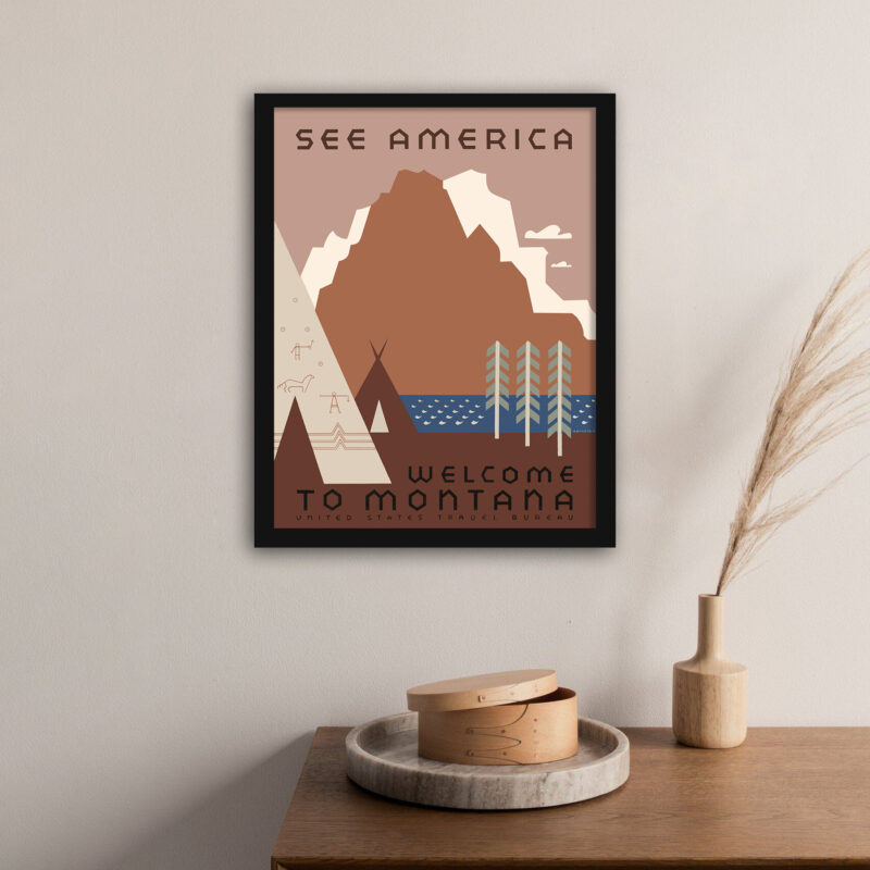 Vintage 1936 Montana travel poster