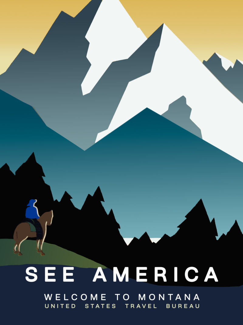 Montana Vintage Travel Poster Reproduction