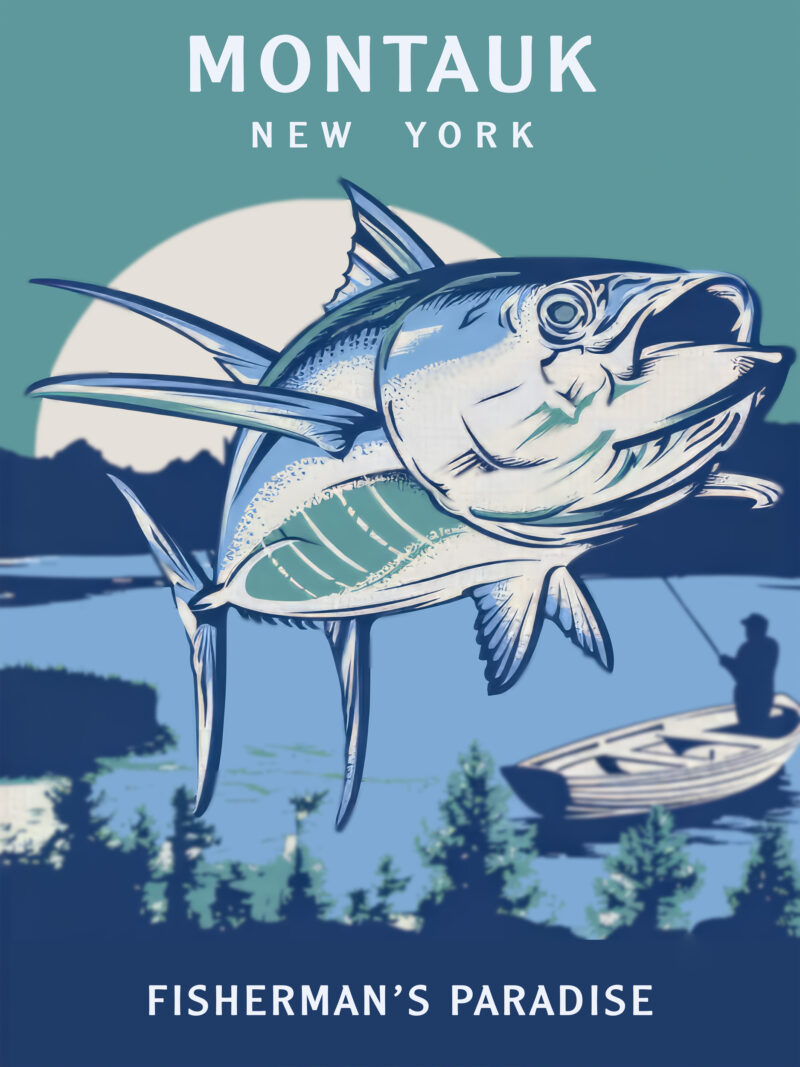 Montauk vintage travel poster
