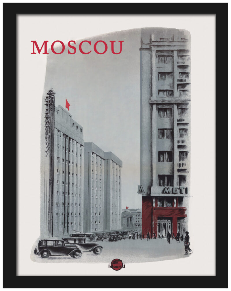 1936 vintage Moscow travel poster art