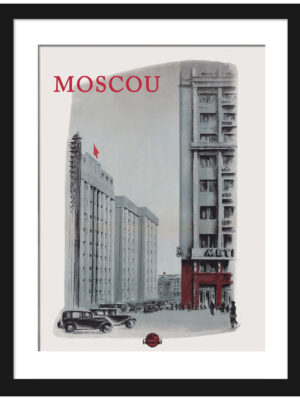 1936 vintage Moscow travel poster art