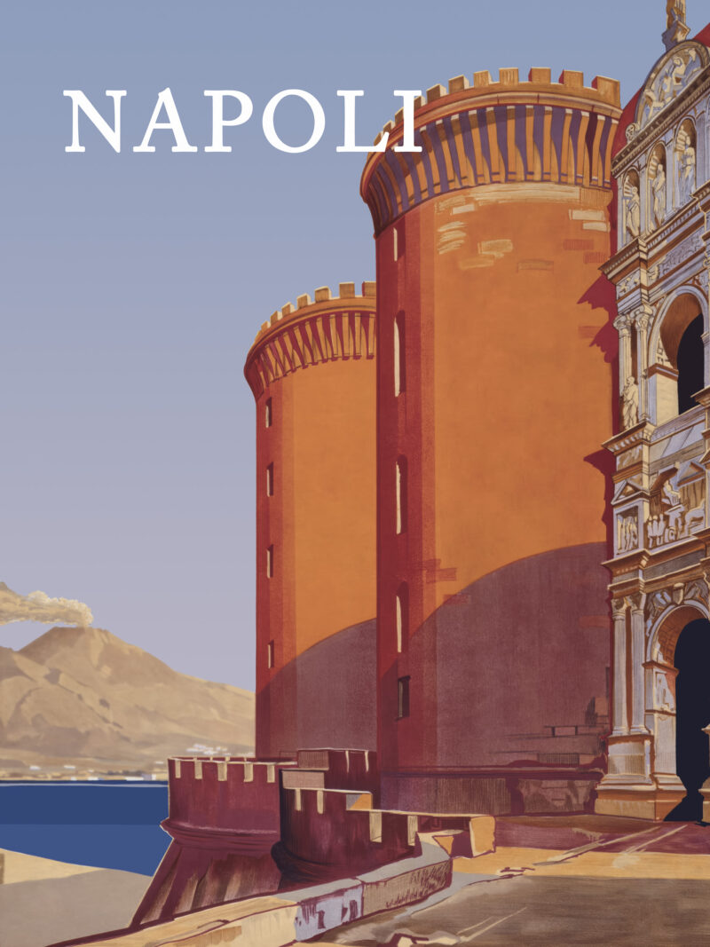 1920s Napoli Seascape Poster featuring Castel Nuovo