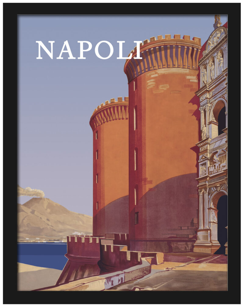 1920s Napoli Seascape Poster featuring Castel Nuovo