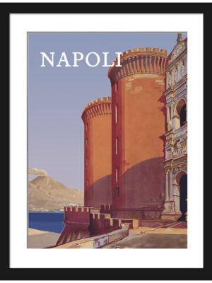 1920s Napoli Seascape Poster featuring Castel Nuovo