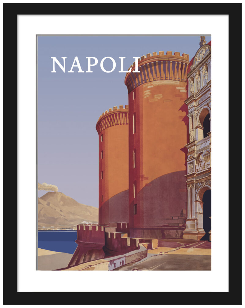 1920s Napoli Seascape Poster featuring Castel Nuovo