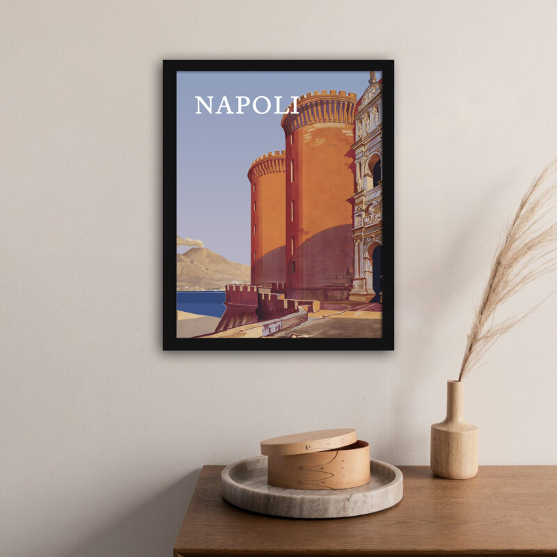 1920s Napoli Seascape Poster featuring Castel Nuovo