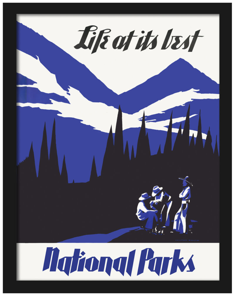 1930s National Parks Life Vintage Poster with Mountain View