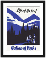 1930s National Parks Life Vintage Poster with Mountain View