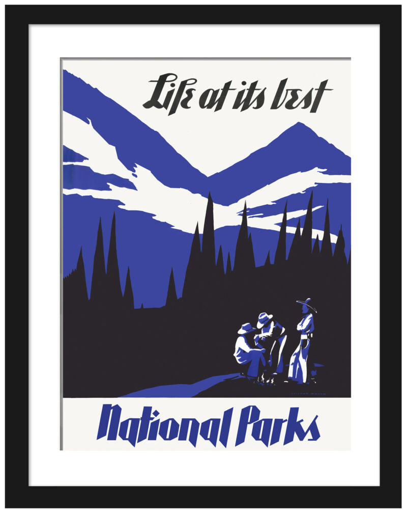 1930s National Parks Life Vintage Poster with Mountain View