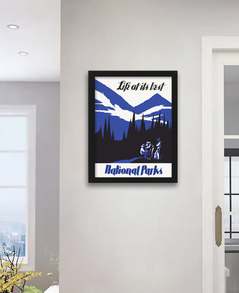 1930s National Parks Life Vintage Poster with Mountain View