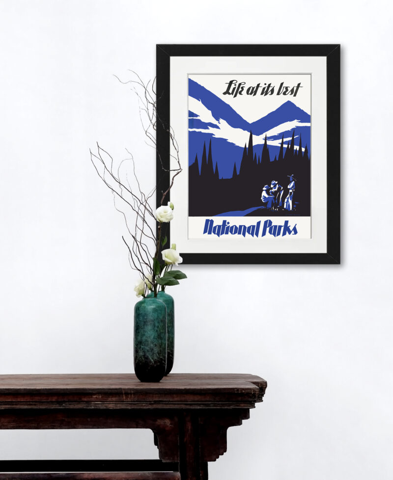 1930s National Parks Life Vintage Poster with Mountain View