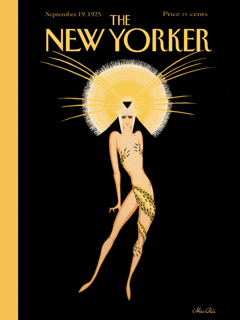1925 New Yorker cover art reproduction with abstract design.