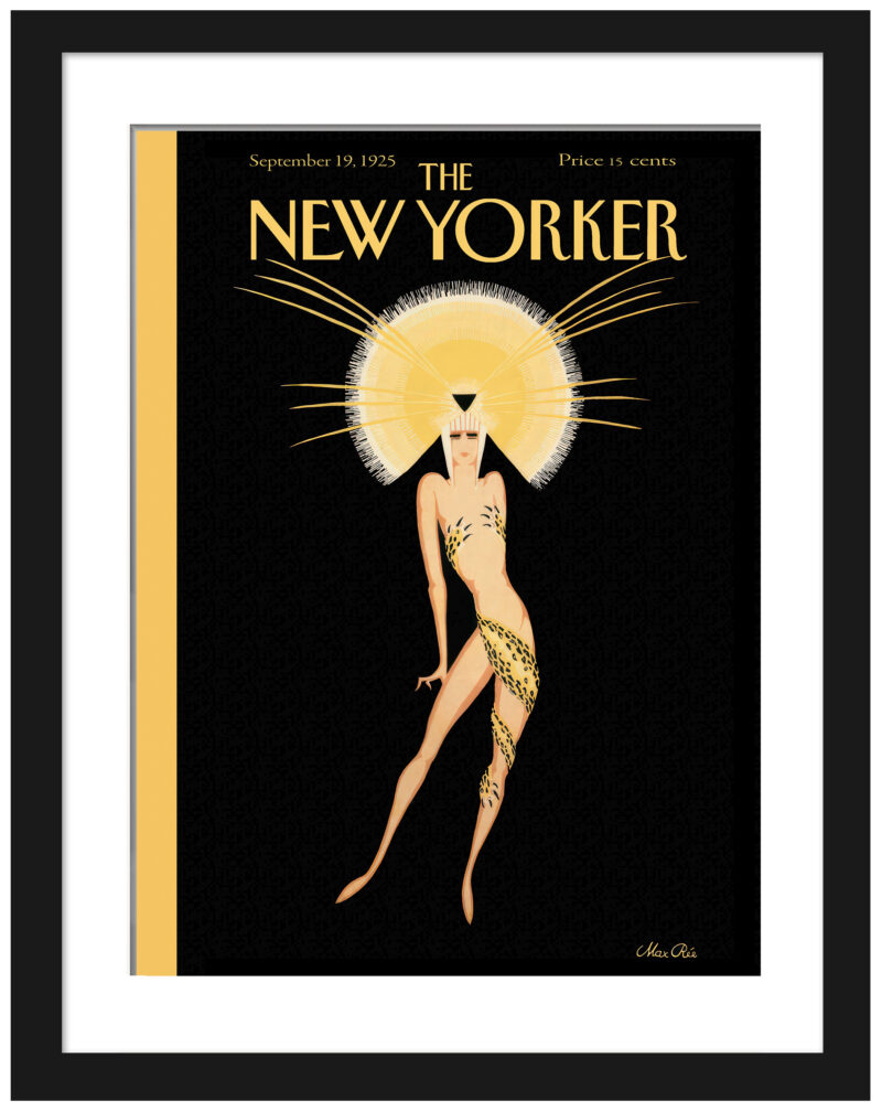 1925 New Yorker cover art reproduction with abstract design.
