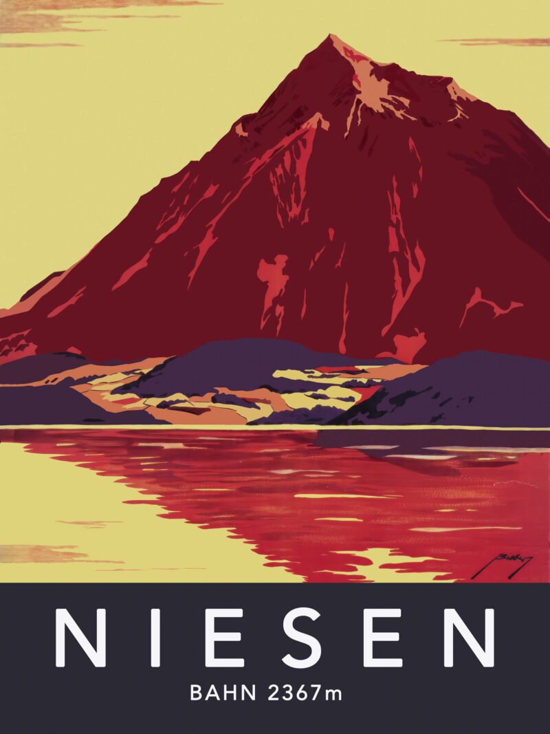 1930 Niesen Bahn Swiss Poster Reproduction