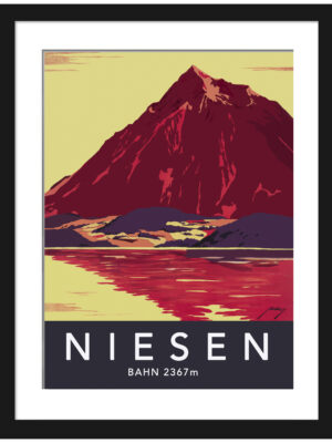 1930 Niesen Bahn Swiss Poster Reproduction