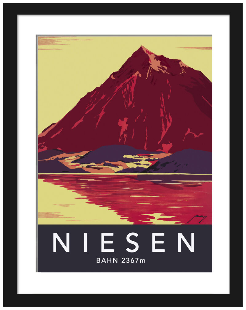 1930 Niesen Bahn Swiss Poster Reproduction