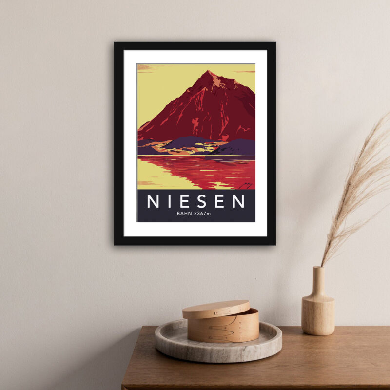 1930 Niesen Bahn Swiss Poster Reproduction