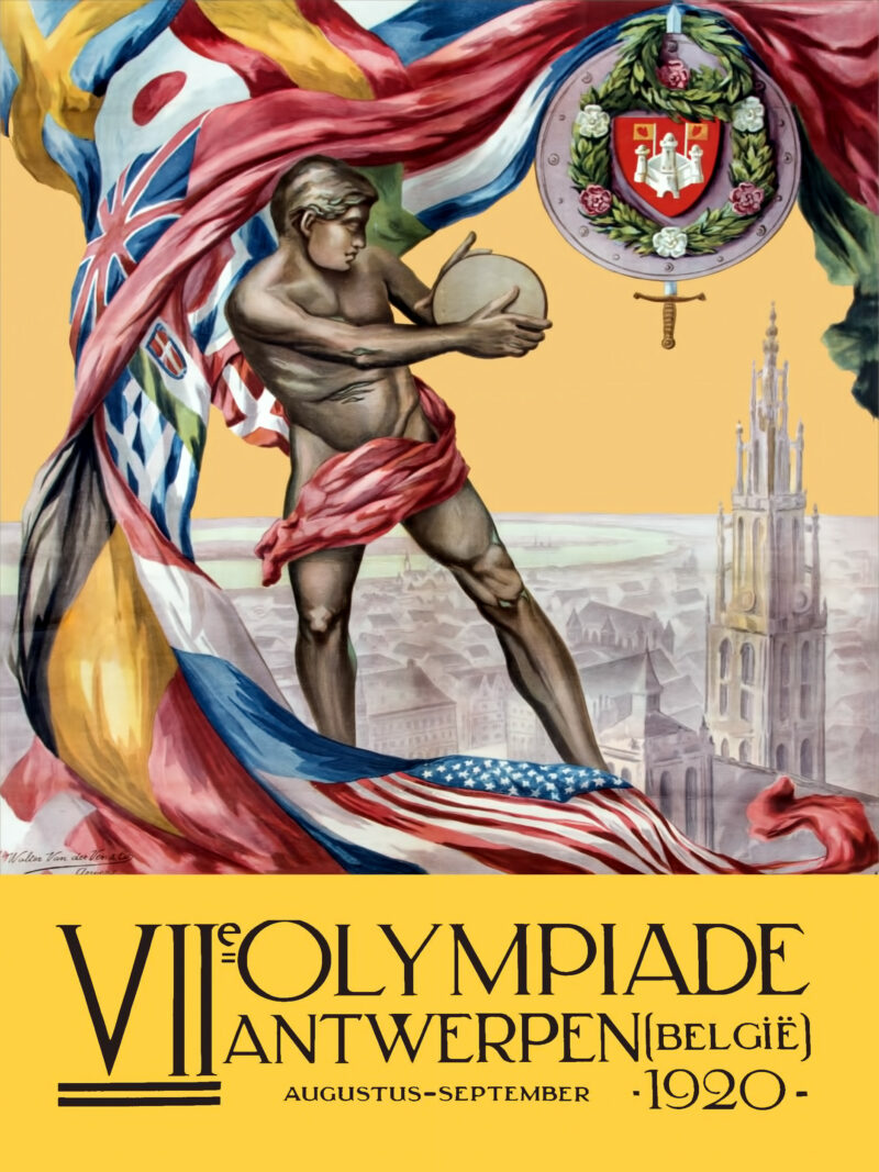 1920 Antwerp Olympic Games poster reproduction by Walter van der Ven.