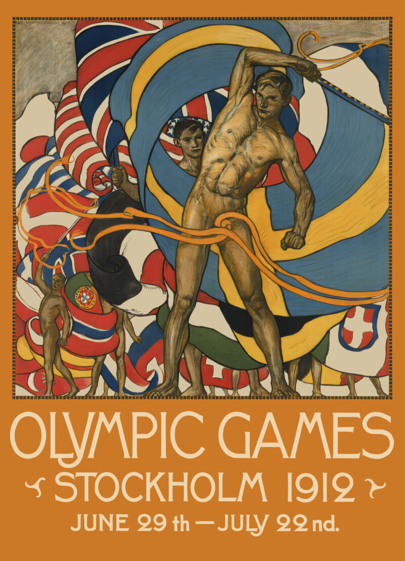 1912 Stockholm Olympic Games vintage poster reproduction.