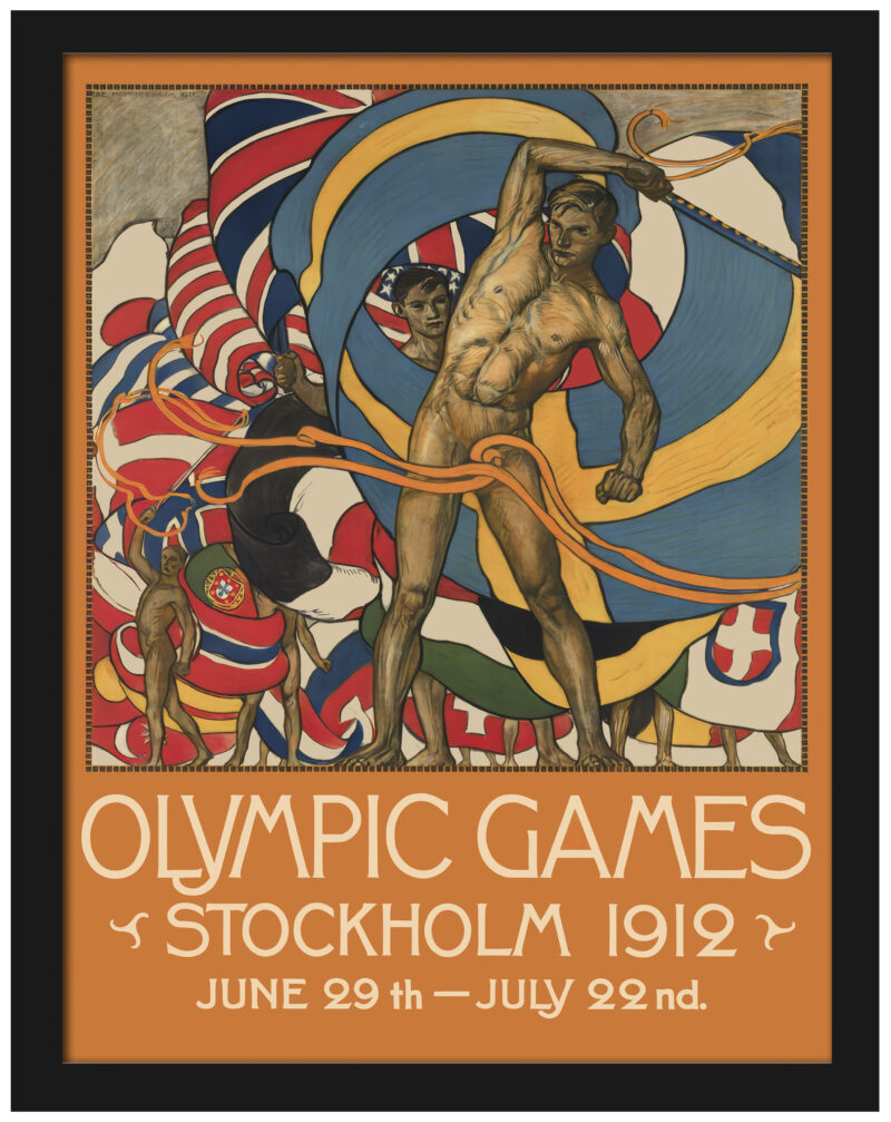 1912 Stockholm Olympic Games vintage poster reproduction.