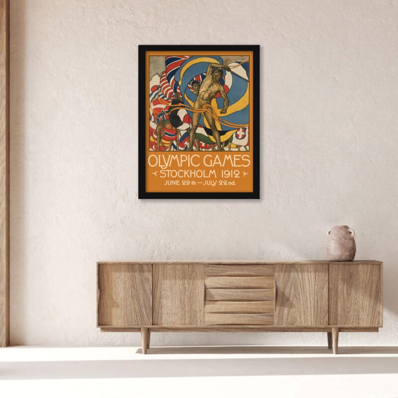 1912 Stockholm Olympic Games vintage poster reproduction.