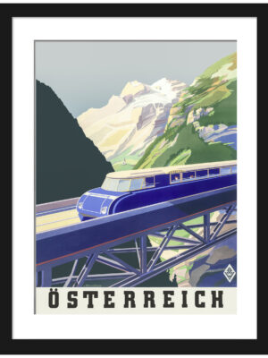 1930s Austrian travel poster with BBÖ VT 63 train