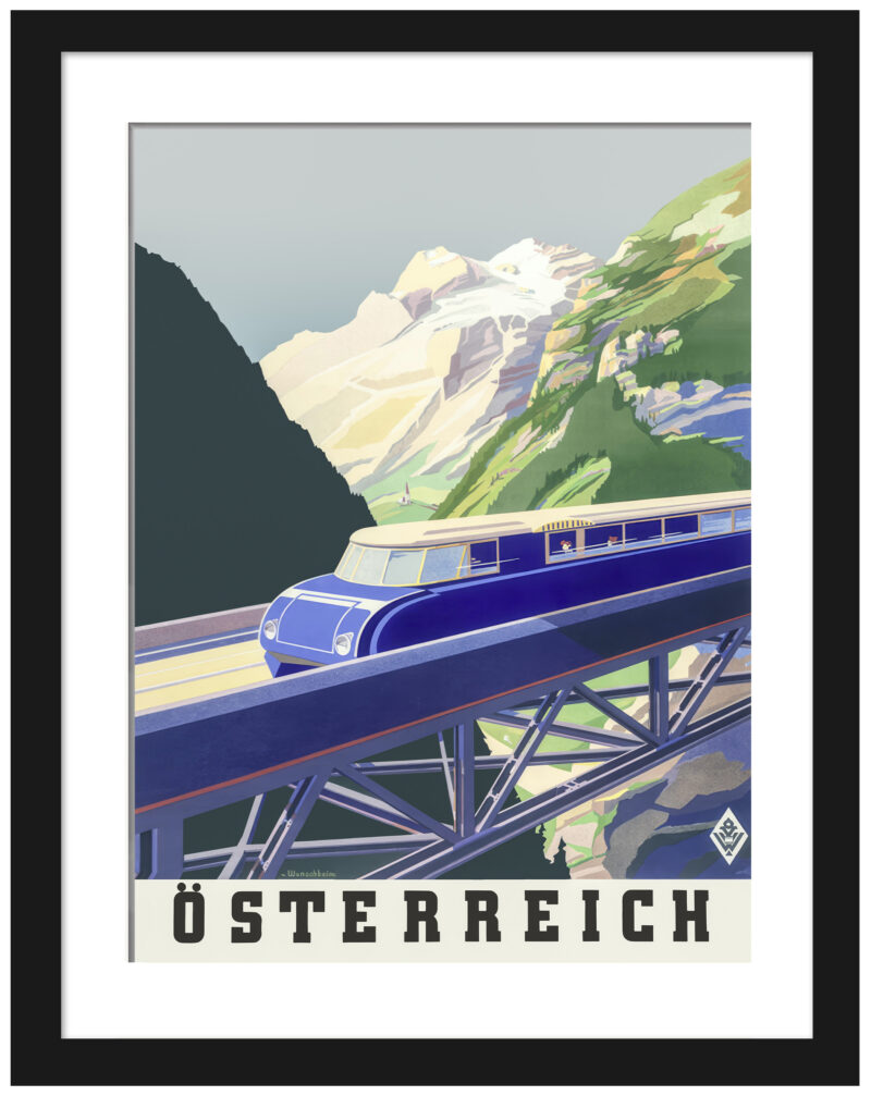 1930s Austrian travel poster with BBÖ VT 63 train