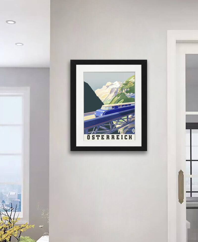 1930s Austrian travel poster with BBÖ VT 63 train