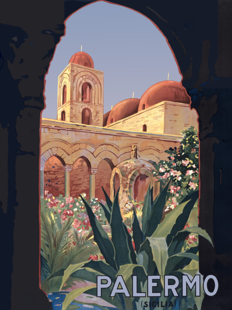 1925 Palermo Vintage Travel Poster by Mario Paschetto