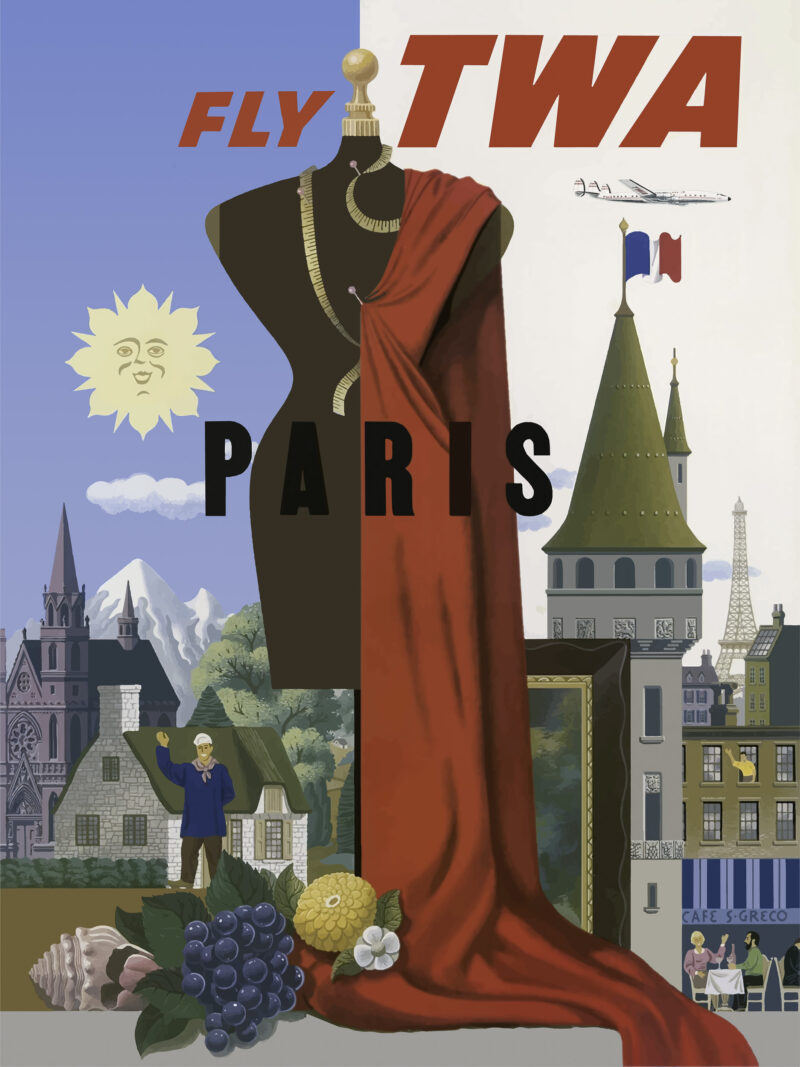 1950s Paris travel poster by Simon Greco