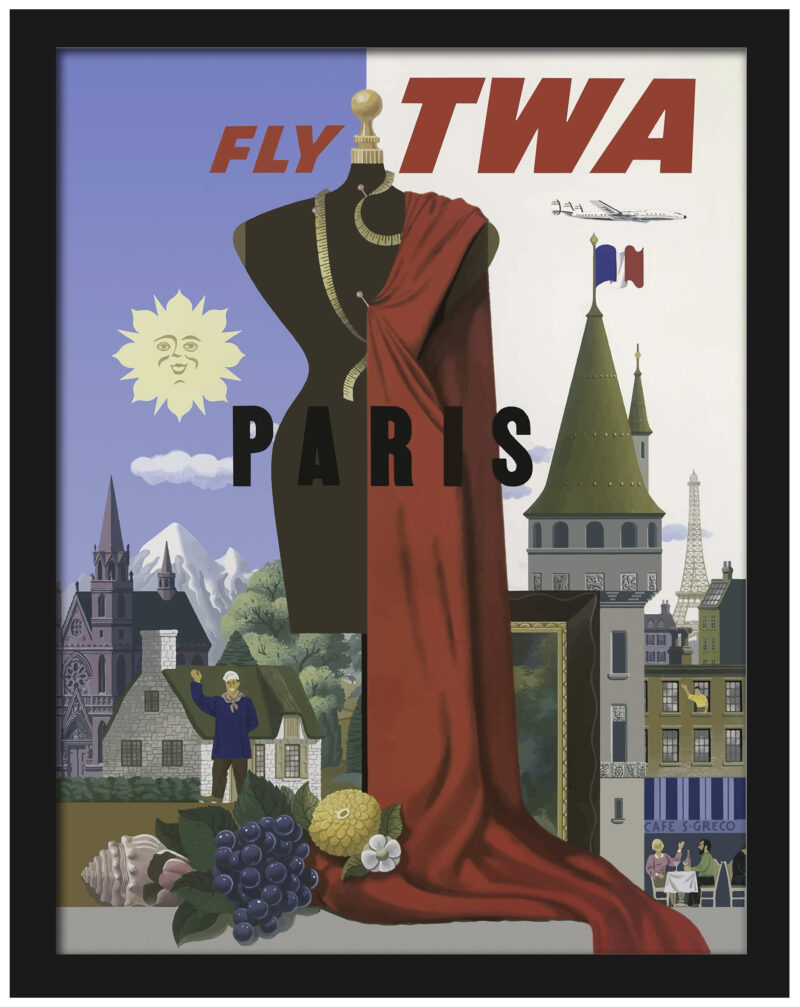 1950s Paris travel poster by Simon Greco