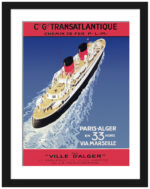Vintage Paris-Alger Transatlantic Travel Poster by Georges Taboureau