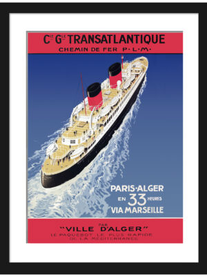 Vintage Paris-Alger Transatlantic Travel Poster by Georges Taboureau