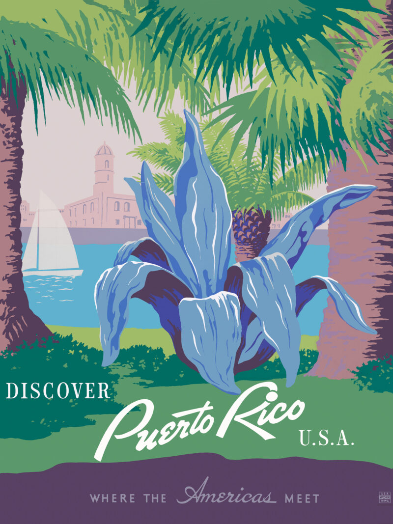 1940 Vintage Puerto Rico Travel Poster Art