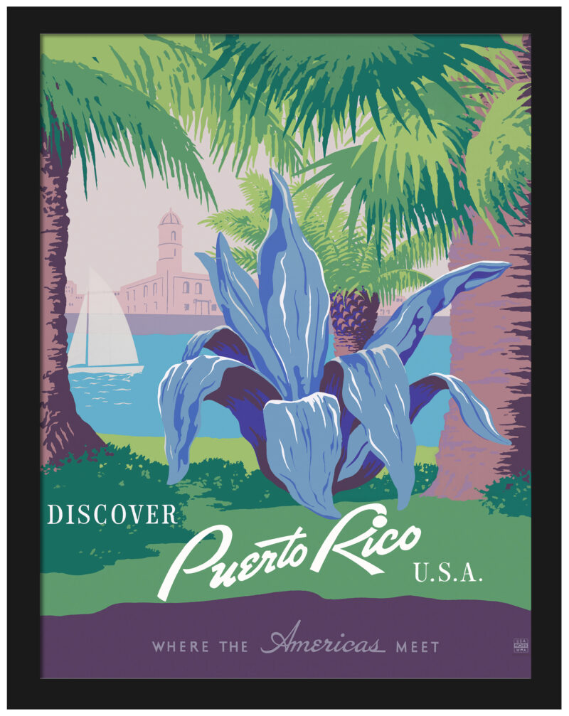 1940 Vintage Puerto Rico Travel Poster Art
