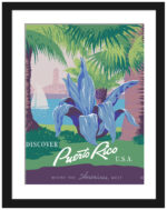 1940 Vintage Puerto Rico Travel Poster Art