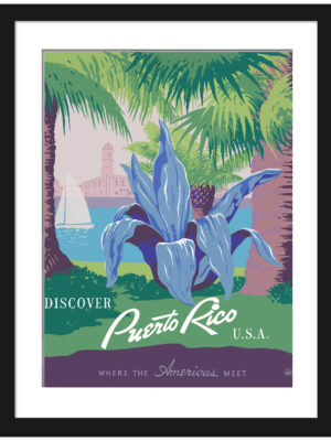 1940 Vintage Puerto Rico Travel Poster Art